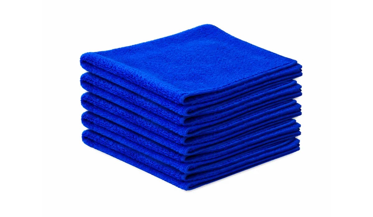 Mavi Yüksek Kalite Mikrofiber Araç Temizlik Bezi - 5’li Paket