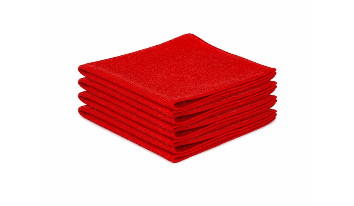 Kırmızı Yüksek Kalite Mikrofiber Araç Temizlik Bezi – 5’li Paket
