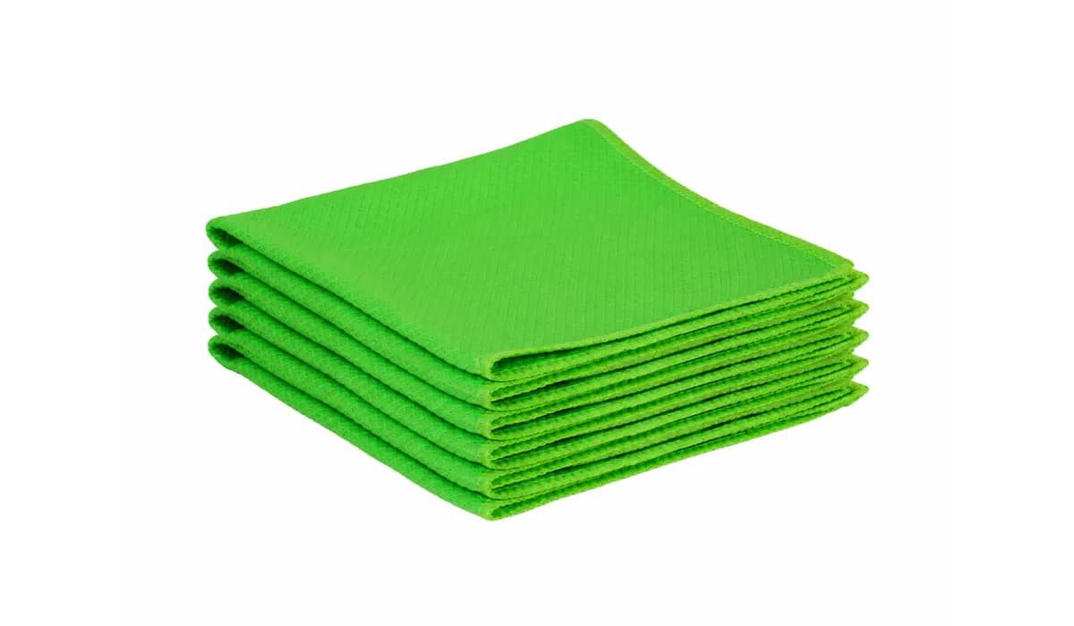 Yeşil Mikrofiber Cam Temizleme Bezi – 5’li Paket